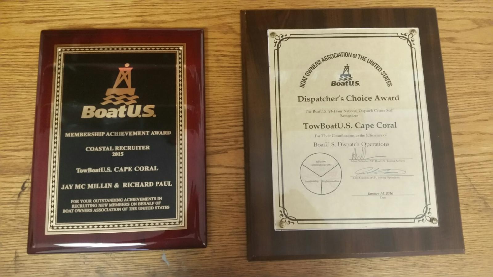 2015 BoatUS Gulf Coast Dispatcher's Choice Award